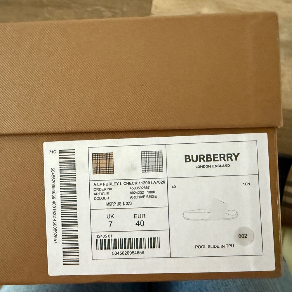 Burberry Women’s Furley Pool Slides in Iconic Plaid, Size EU40/10 - Picture 6 of 6